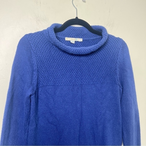 BODEN Mock Turtleneck Blue Waffle cashmere blend Sweater Dress - Picture 3 of 10